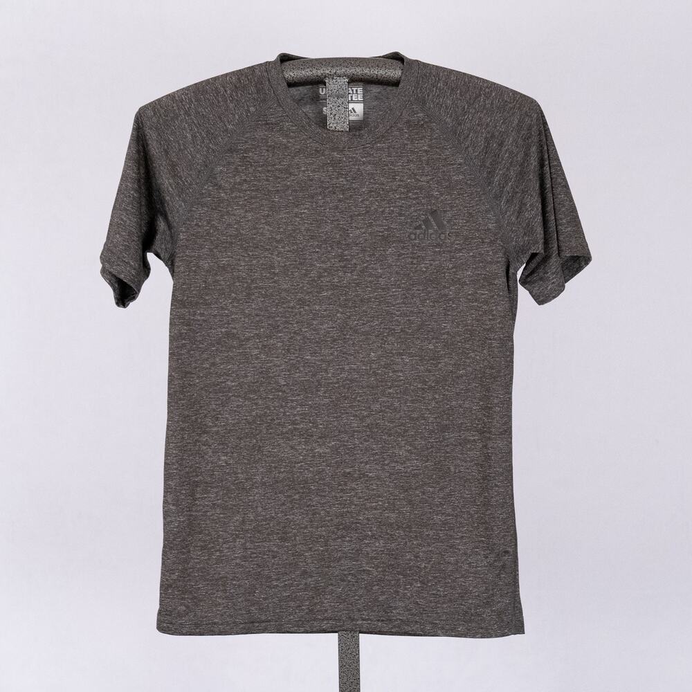 Adidas Short Sleeve Climalite Ultimate Tee Men's Size SMALL Heathered Gray